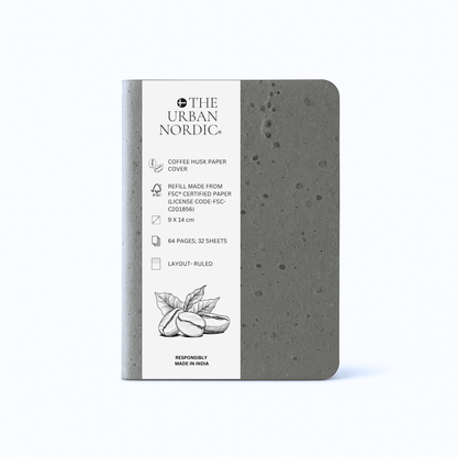 3 Pack - Coffee Husk Cover Pocket Diary A6 with 64 FSC Ruled Pages – Notebooks & Notepads by The Urban Nordic available on Brown Living™. . SKU: DGCFSBFSCRD - A6 - 3. Img 1.