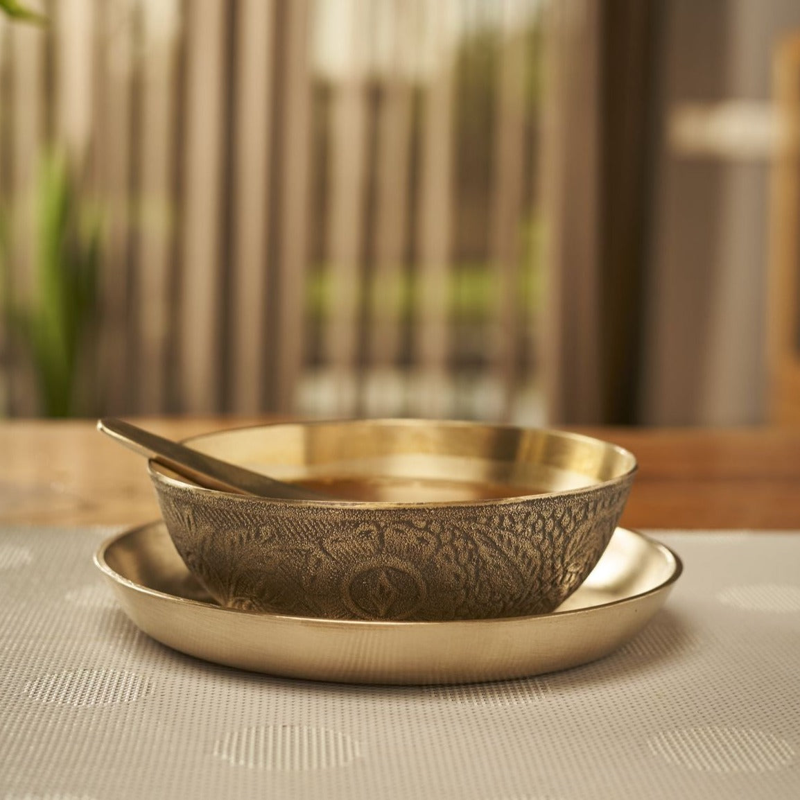 Original Kansa Bronze Carving Soup Set - 3 Pcs | Verified Sustainable by Brown Living™