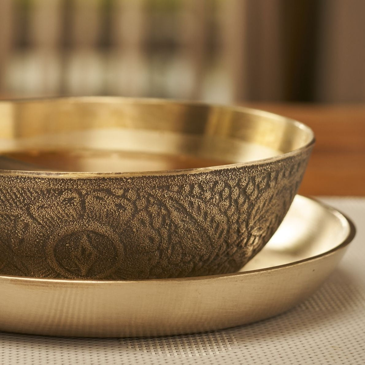 Original Kansa Bronze Carving Soup Set - 3 Pcs | Verified Sustainable by Brown Living™