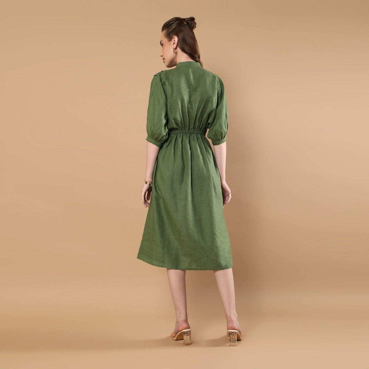 Azure | Hemp Dress | Olive Green