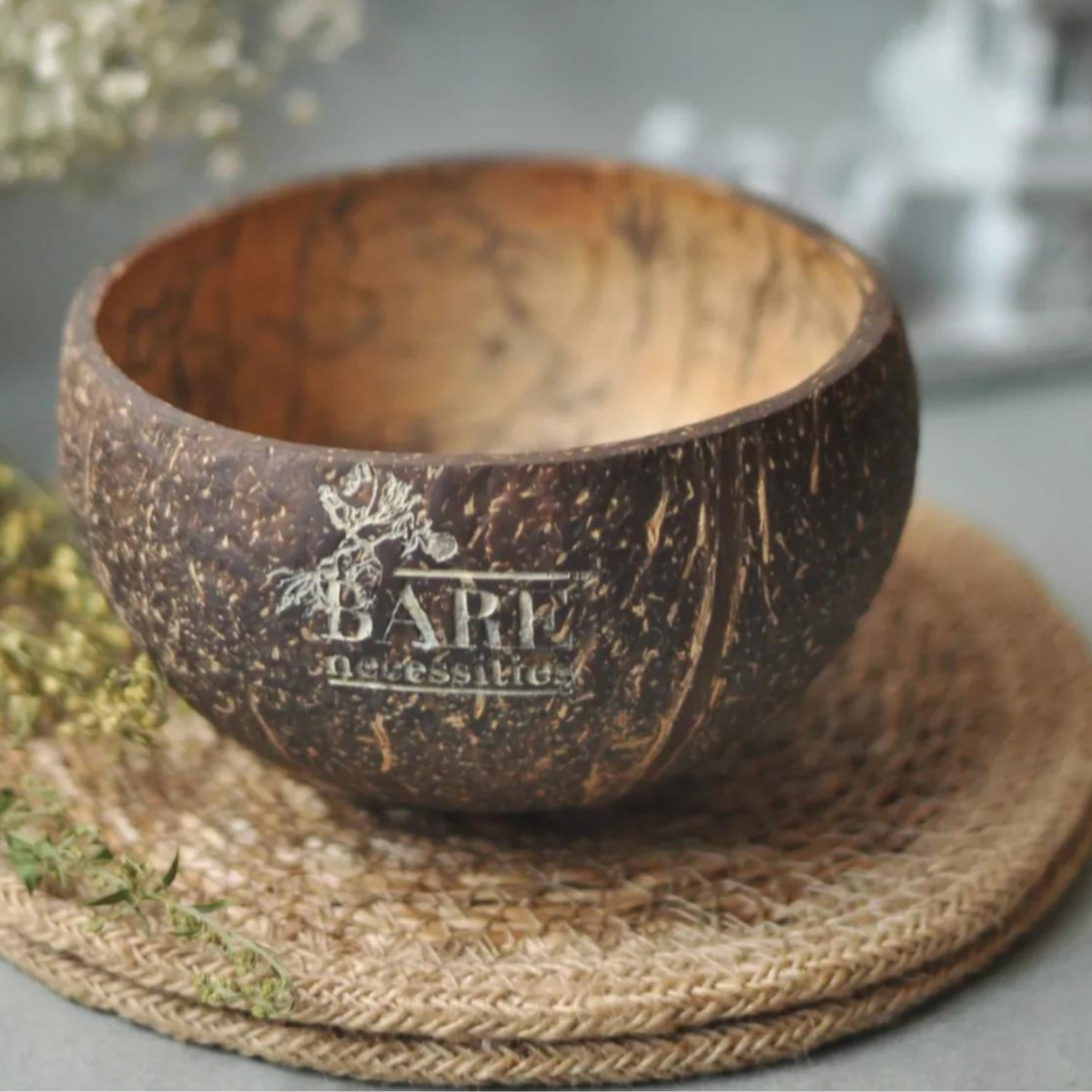 Tropical Elegance Coconut Bowls: Handcrafted from Real Coconuts, Each with Unique Markings