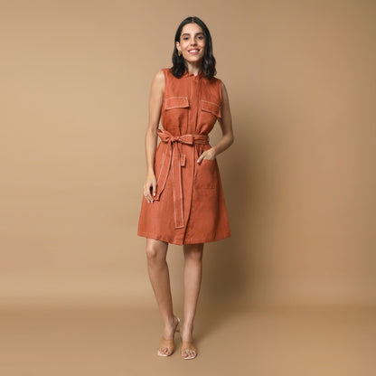 Nova | Hemp Dress | Rust