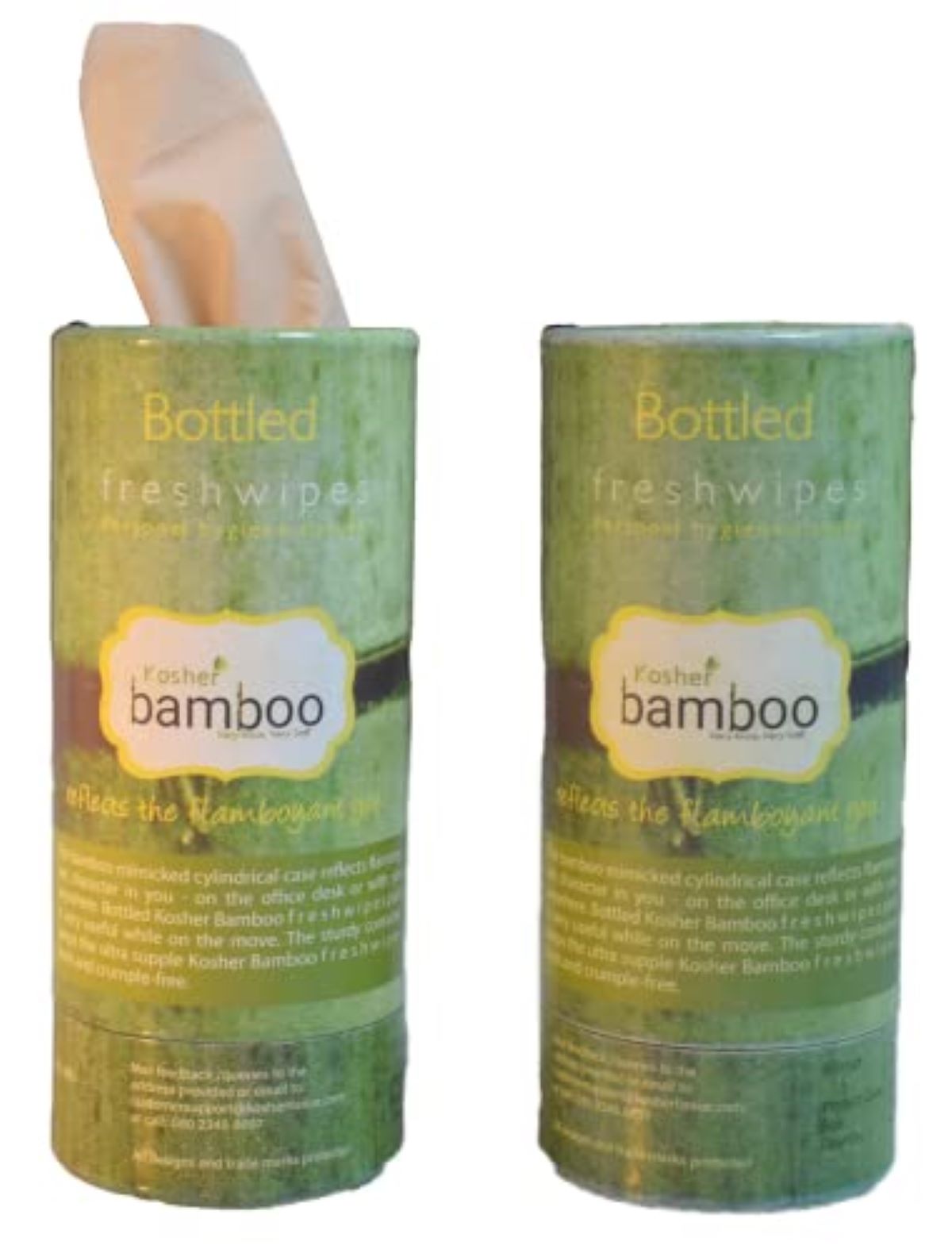 Bamboo Bottled Facial Tissue | 80 Pulls - Refillable Canister - With one Extra refill Pack -2 Ply