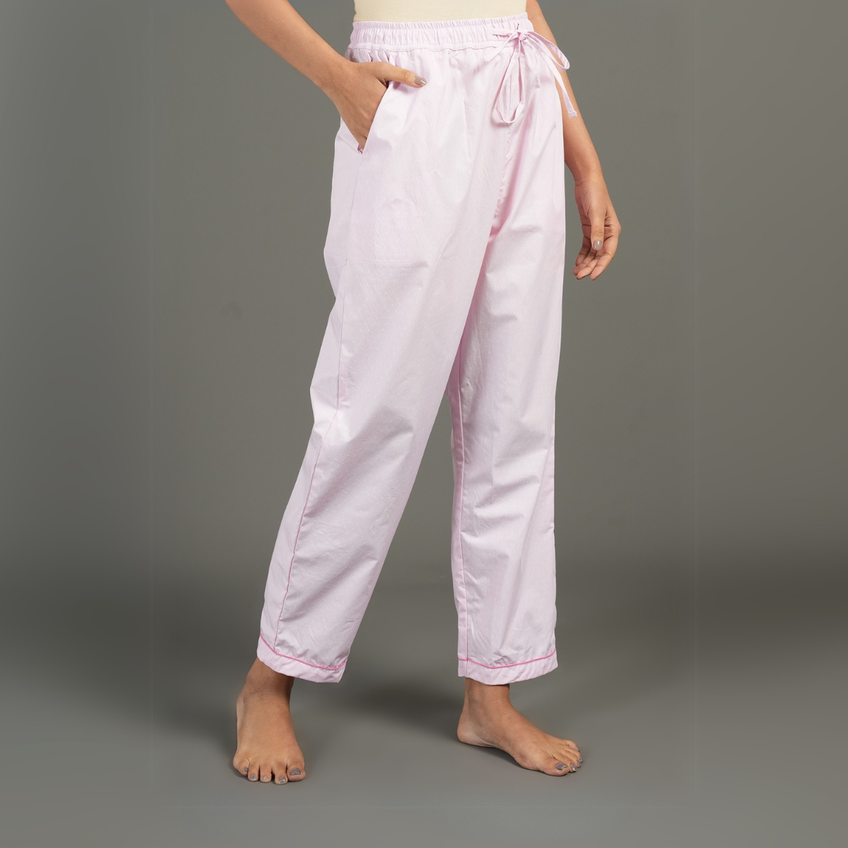 Pink Cotton Night Suit – Shirt & Pants