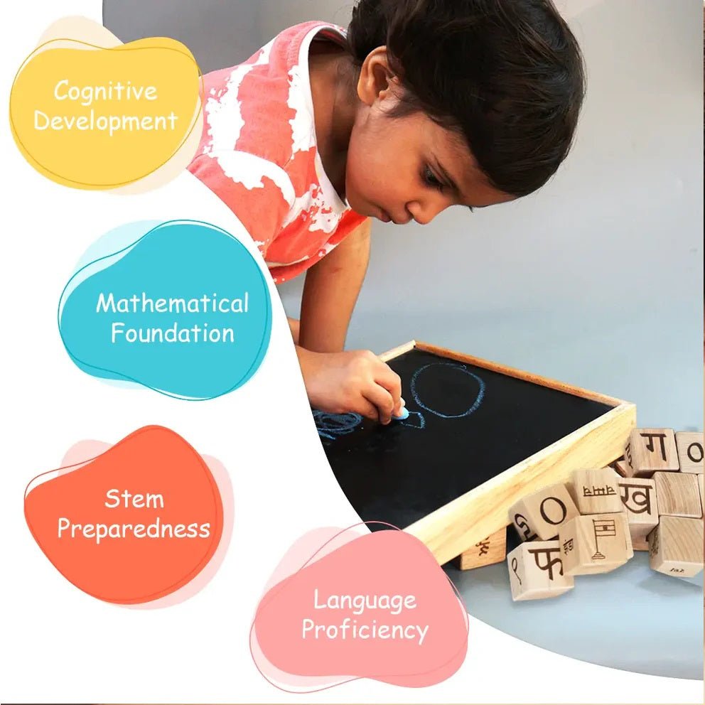 5 - in - 1 Educational Blocks Set for Kids – Hindi Learning Toy – Learning & Educational Toys on Brown Living™. SKU: Hin - alp. Img 2.