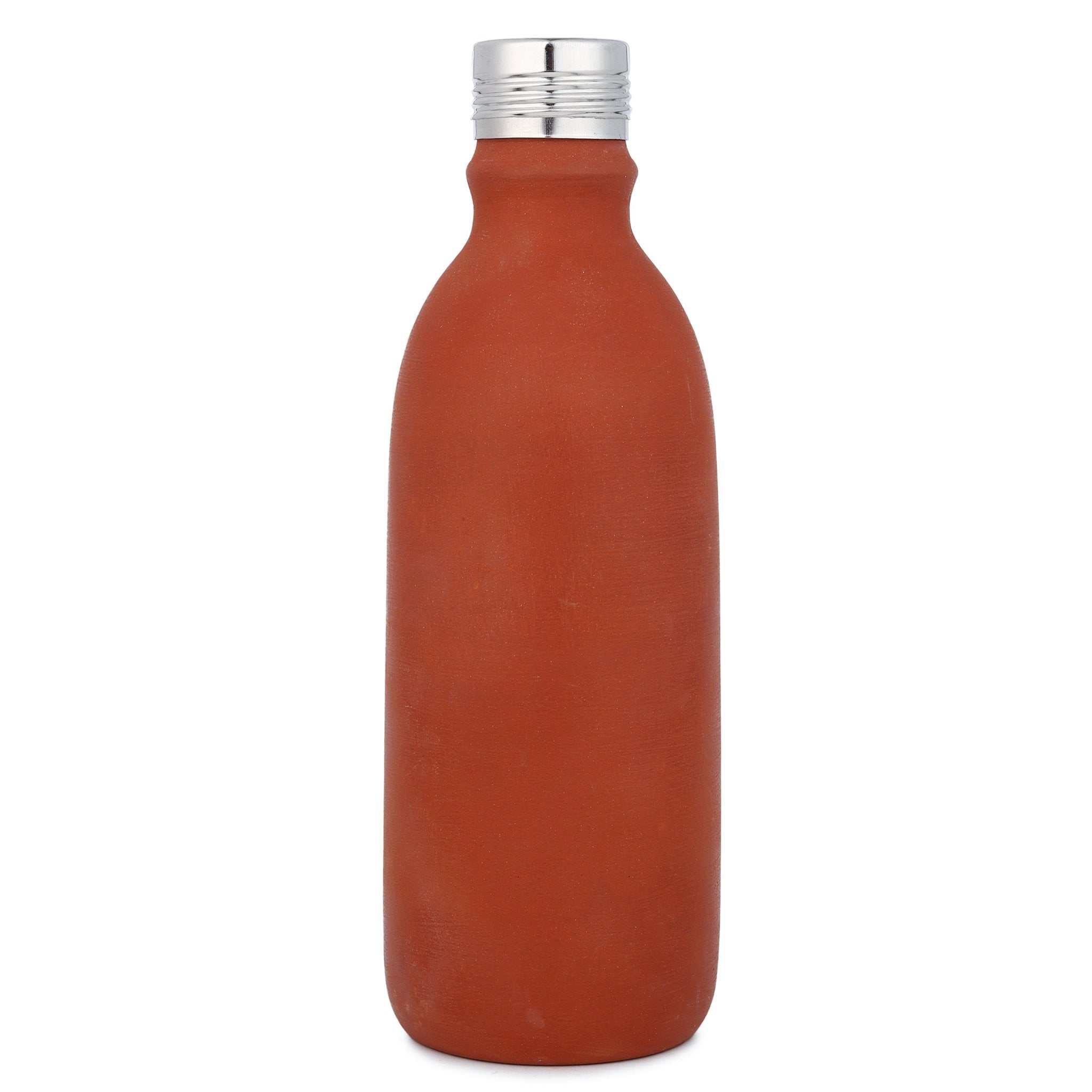 500ml Clay Water Bottle with Steel Cap |Hand Painted Buddha Terracotta – Bottles & Sippers on Brown Living™. SKU: 500ML-BCB. Img 3.