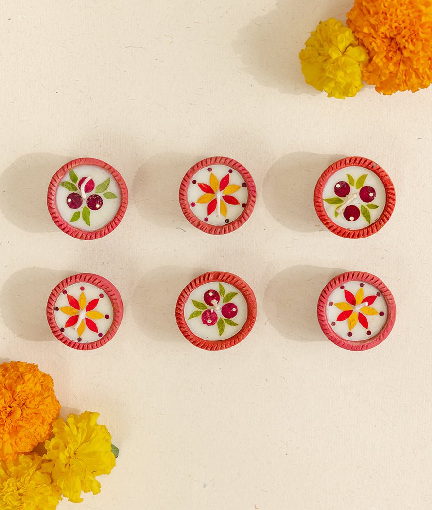 6 Diya Gift Box Pack of 2 Boxes | Diwali Festive Gift – Candles & Fragrances on Brown Living™. SKU: Gul_Diwali_26_004. Img 3.