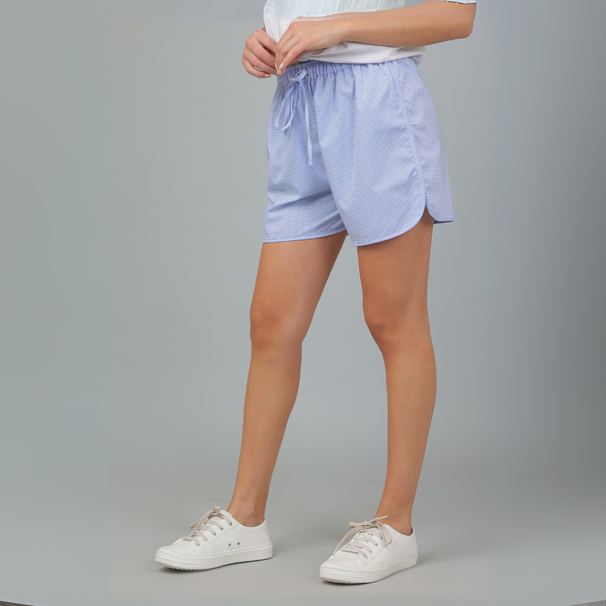 Blue Cotton Checks Shorts – Athleisure/Nightwear