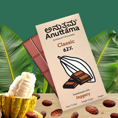 62% Cocoa Classic Plain Chocolate | Sweetened With Natural Jaggery – Chocolates on Brown Living™. SKU: 8931500357122. Img 3.