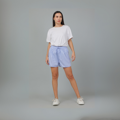 Blue Cotton Checks Shorts – Athleisure/Nightwear