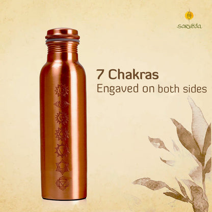 7 Chakras Copper Plain Bottle - 500 ml | Verified Sustainable by Brown Living™