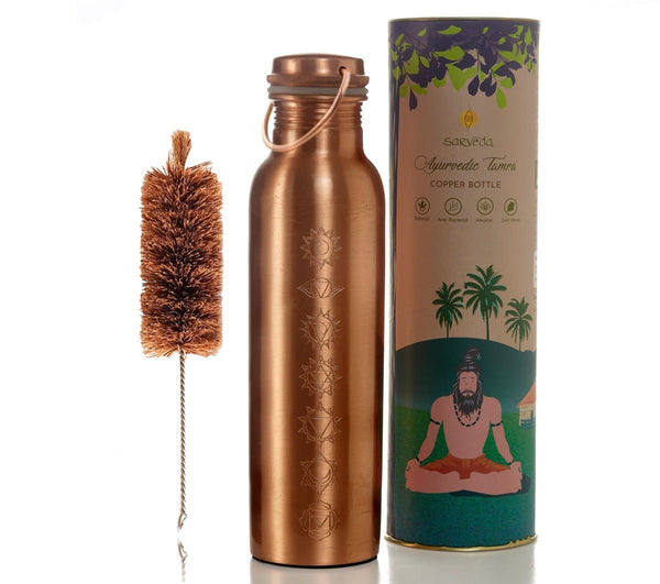 7 Chakras Copper With Handle 1ltr Brush | Verified Sustainable by Brown Living™