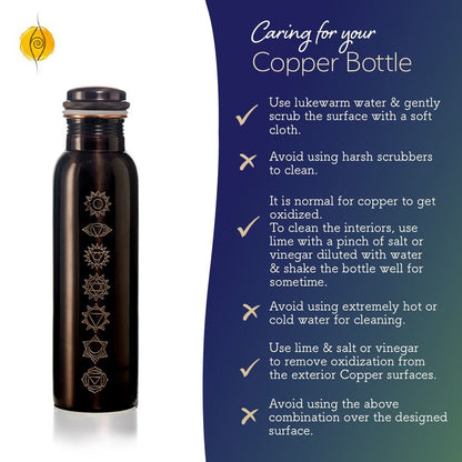 7 Chakras Vintage Copper Bottle - 500 ml | Verified Sustainable by Brown Living™