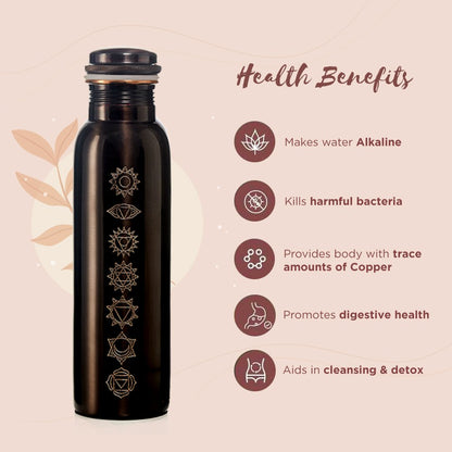 7 Chakras Vintage Copper Bottle - 500 ml | Verified Sustainable by Brown Living™