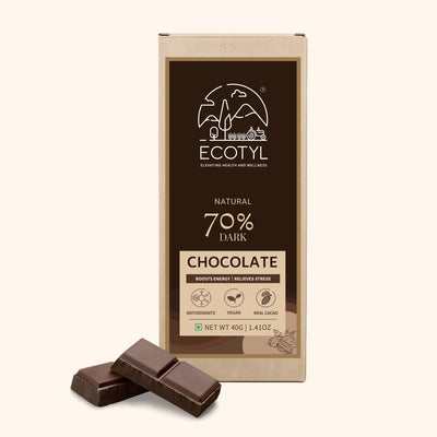 70% Dark Chocolate | Rich Cocoa | Premium Indulgence | 40g – Chocolates on Brown Living™. SKU: ECOTYL00054. Img 1.