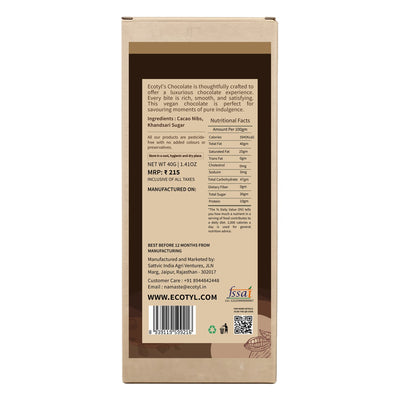 70% Dark Chocolate | Rich Cocoa | Premium Indulgence | 40g – Chocolates on Brown Living™. SKU: ECOTYL00054. Img 6.