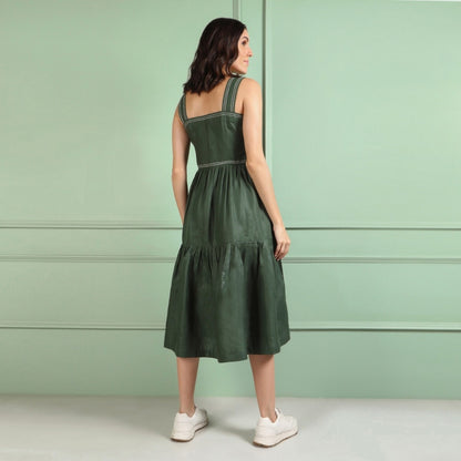 Iris | Hemp Dress | Forest Green