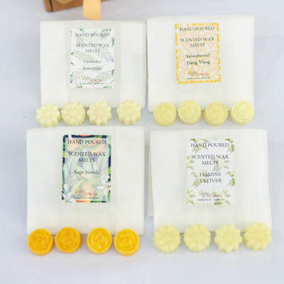 Natural Beeswax Melts in Unique Fragrances- Set of 4