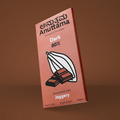 80% Cocoa Dark Chocolate | Naturally Sweetened With Jaggery – Chocolates on Brown Living™. SKU: 8931500357108. Img 4.