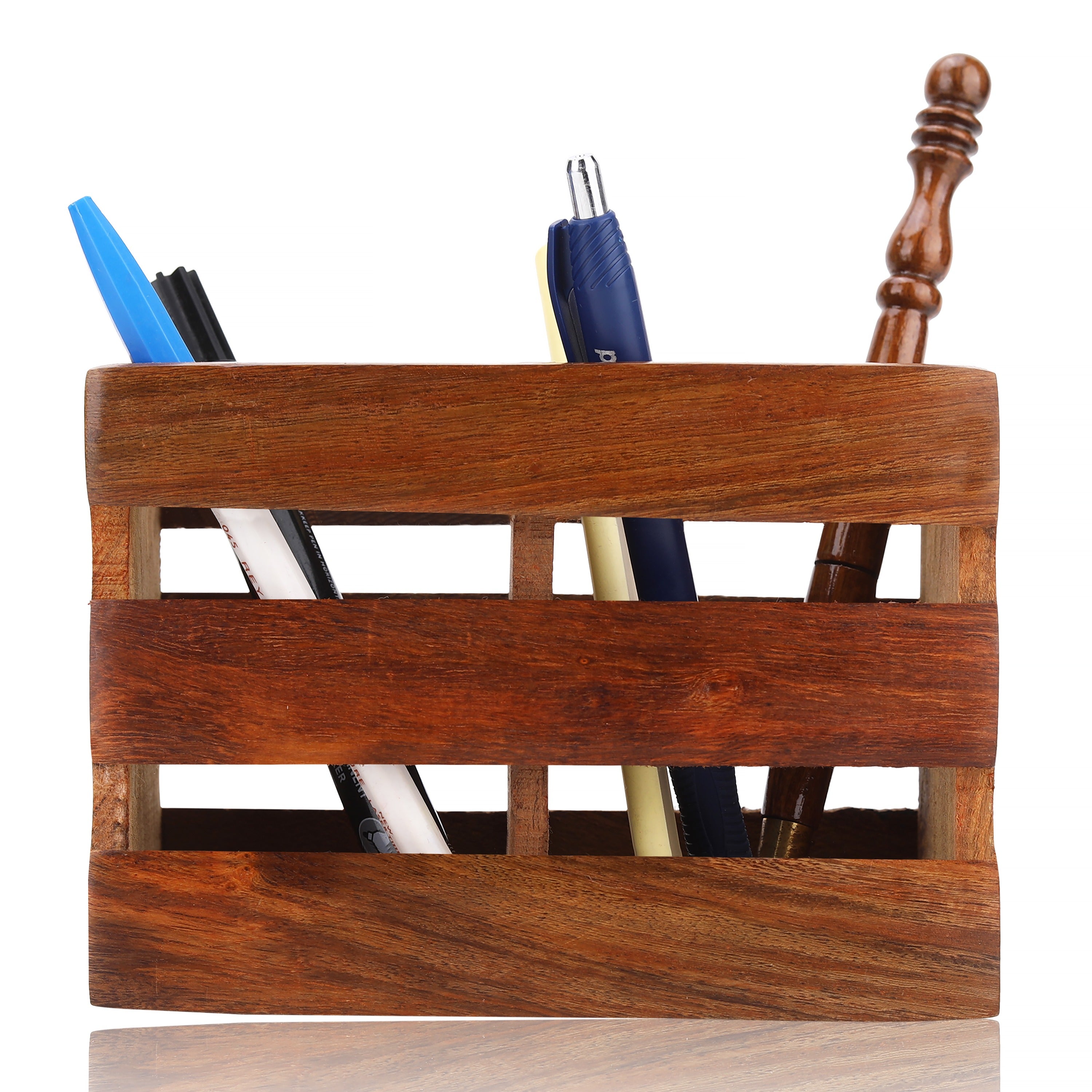 Wooden Desk Organizer & Pen Holder