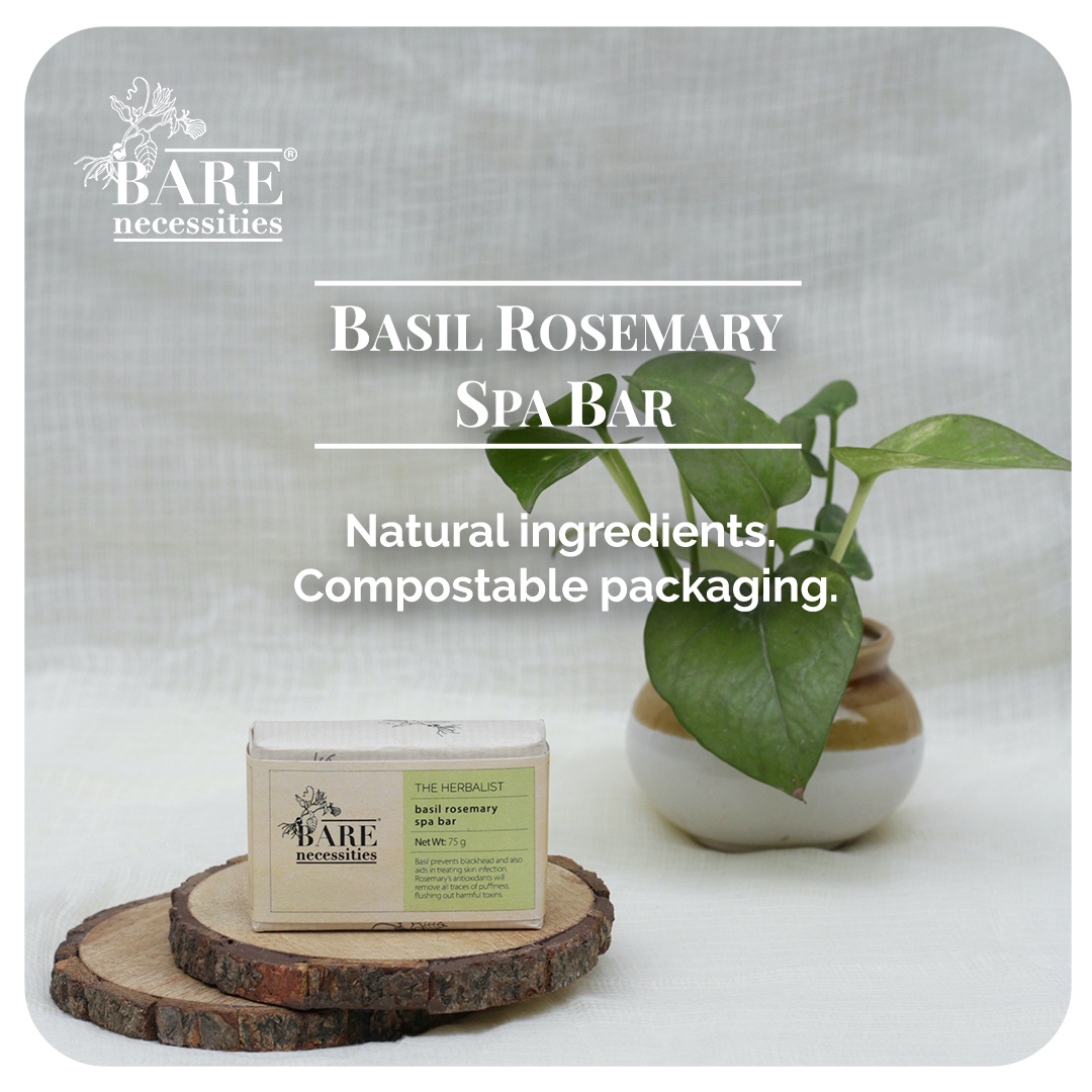 Basil and Rosemary Soap Bar | Organic Cold Processed Soap for Smooth Skin| 75g Pack of 2