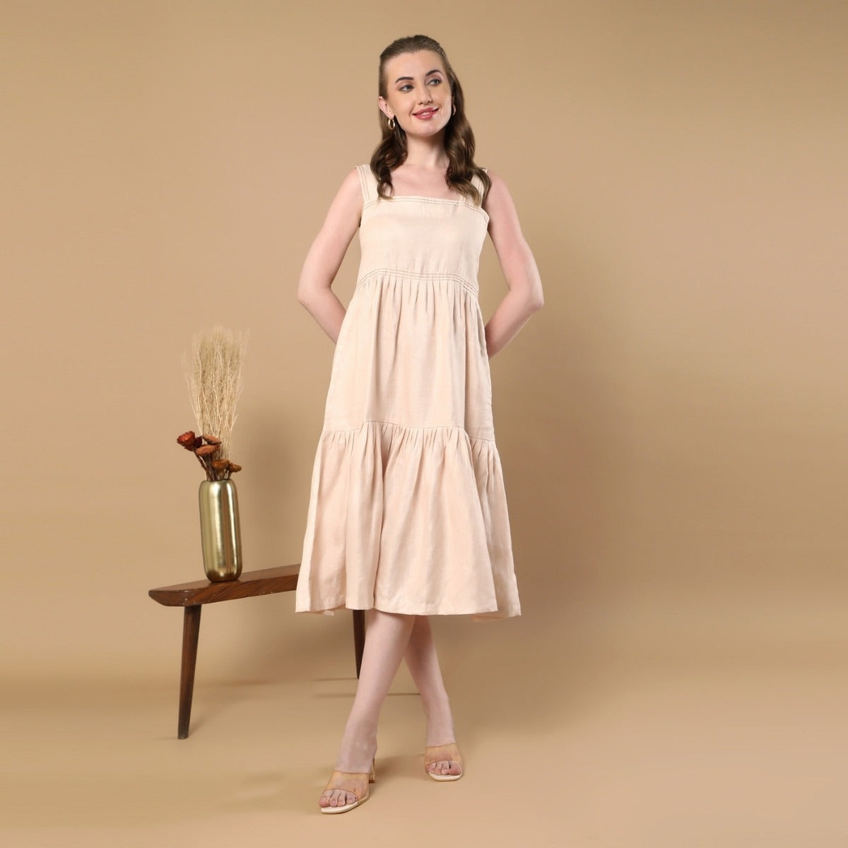 Iris | Hemp Dress | Beige