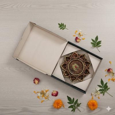 9 - Diya Platter Cum Urli – Elegant Diwali Decoration – Home Decor on Brown Living™. SKU: D5. Img 8.