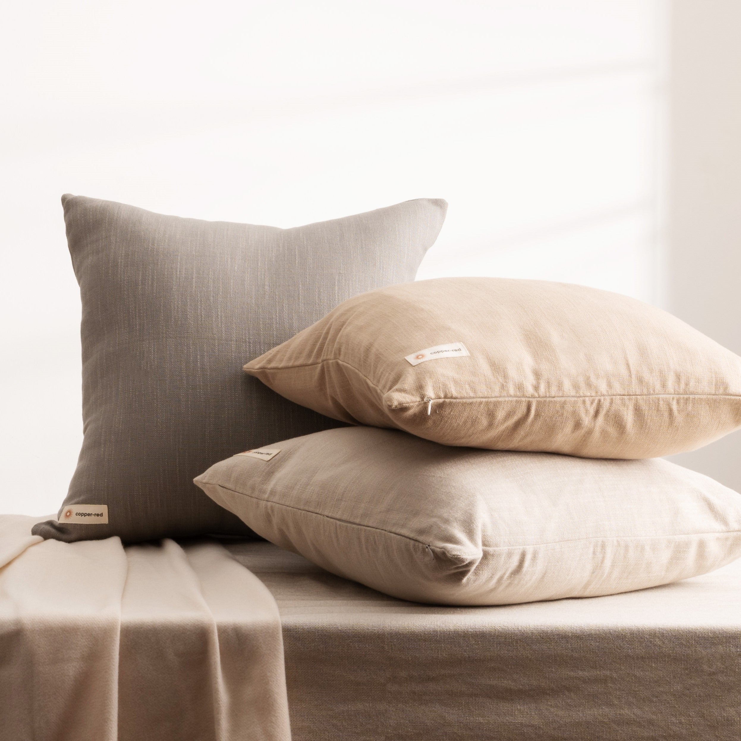 Saadiyat Ash Grey Cotton Cushion Cover