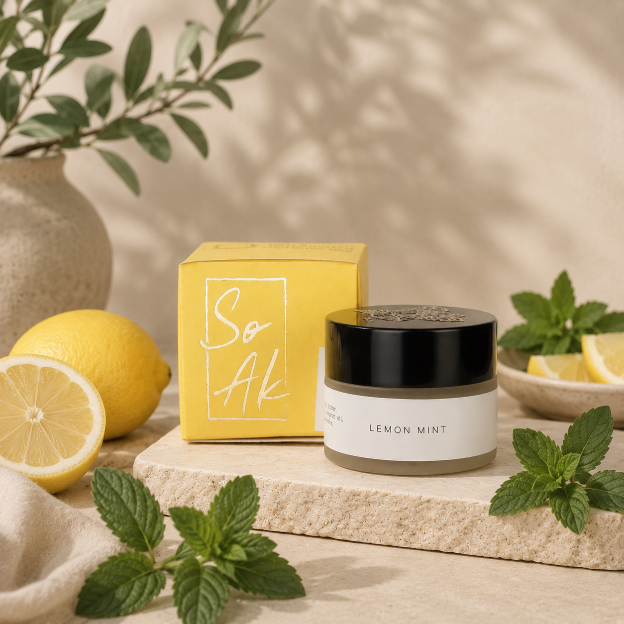Natural Lemon & Mint Lip Balm | Refreshing Moisturizing Lip Care | 15g