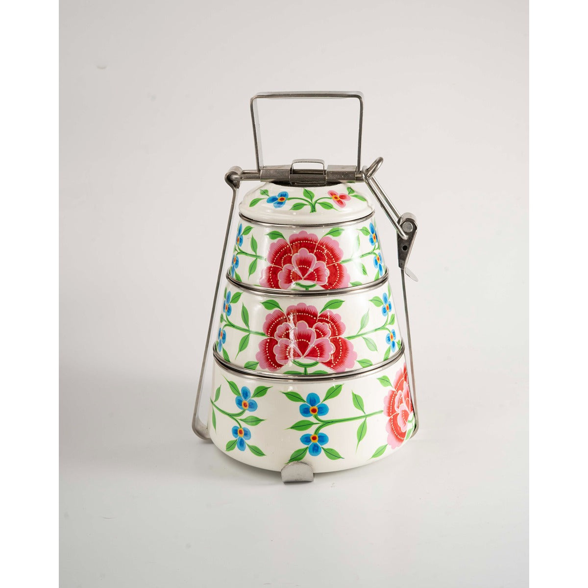 Hand Painted Tiffin Carrier | Steel Lunch Box with Artistic Design