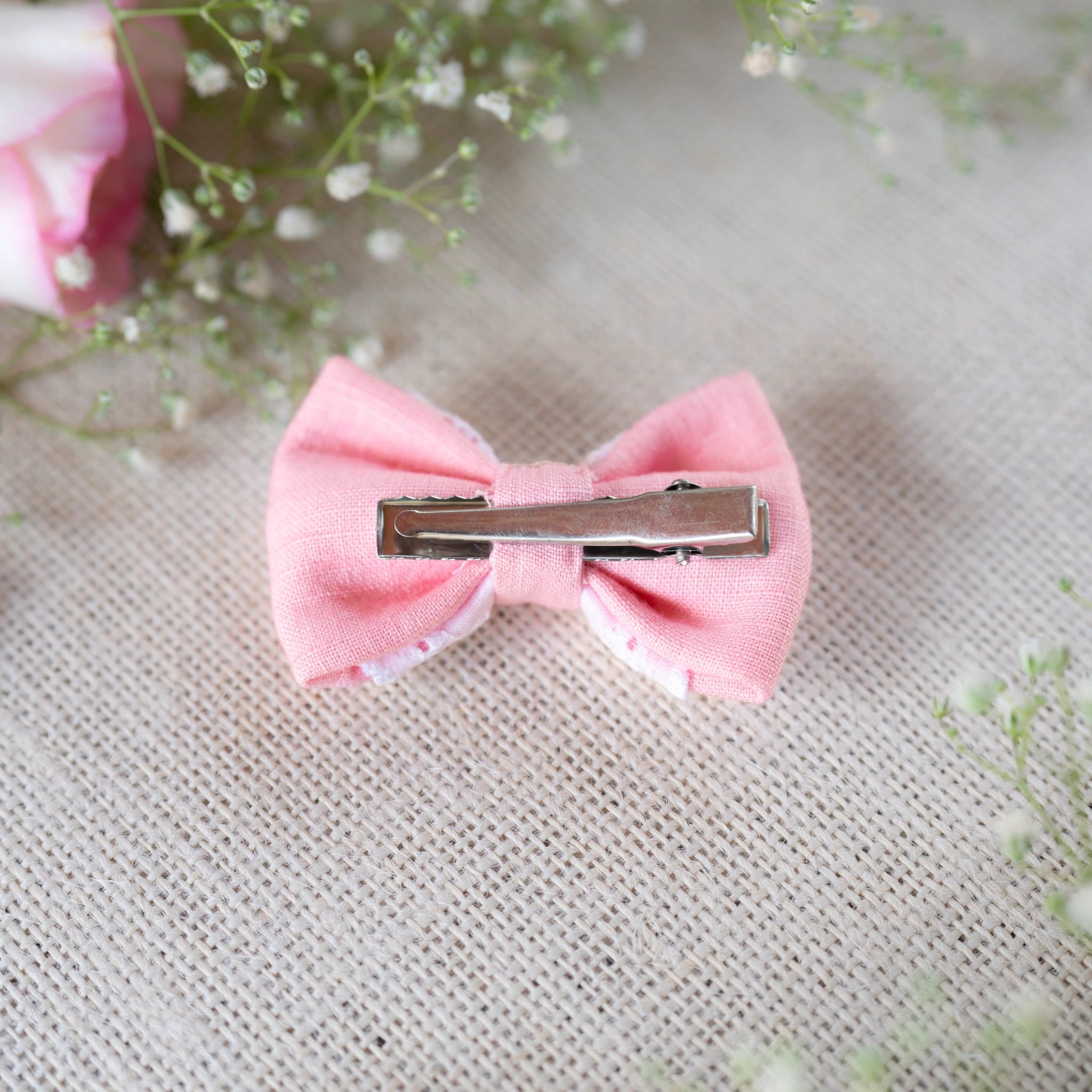 Pink Lace Mini Hair Clip for Infants