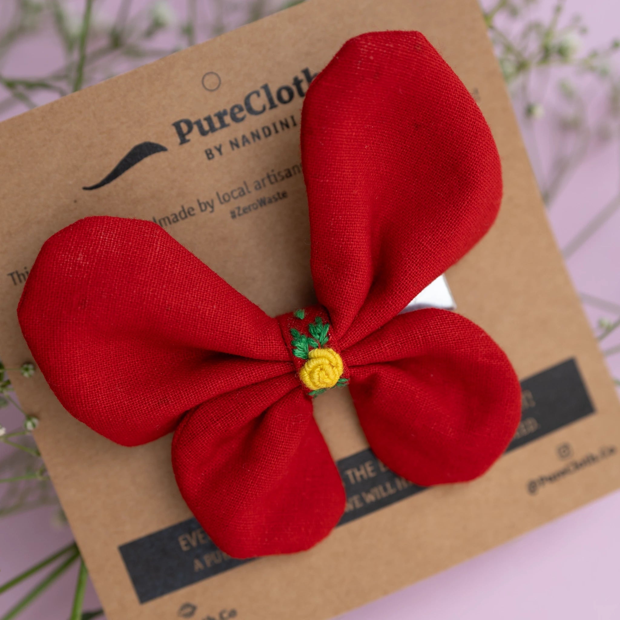 Red Flutter Butterfly Hair Clip