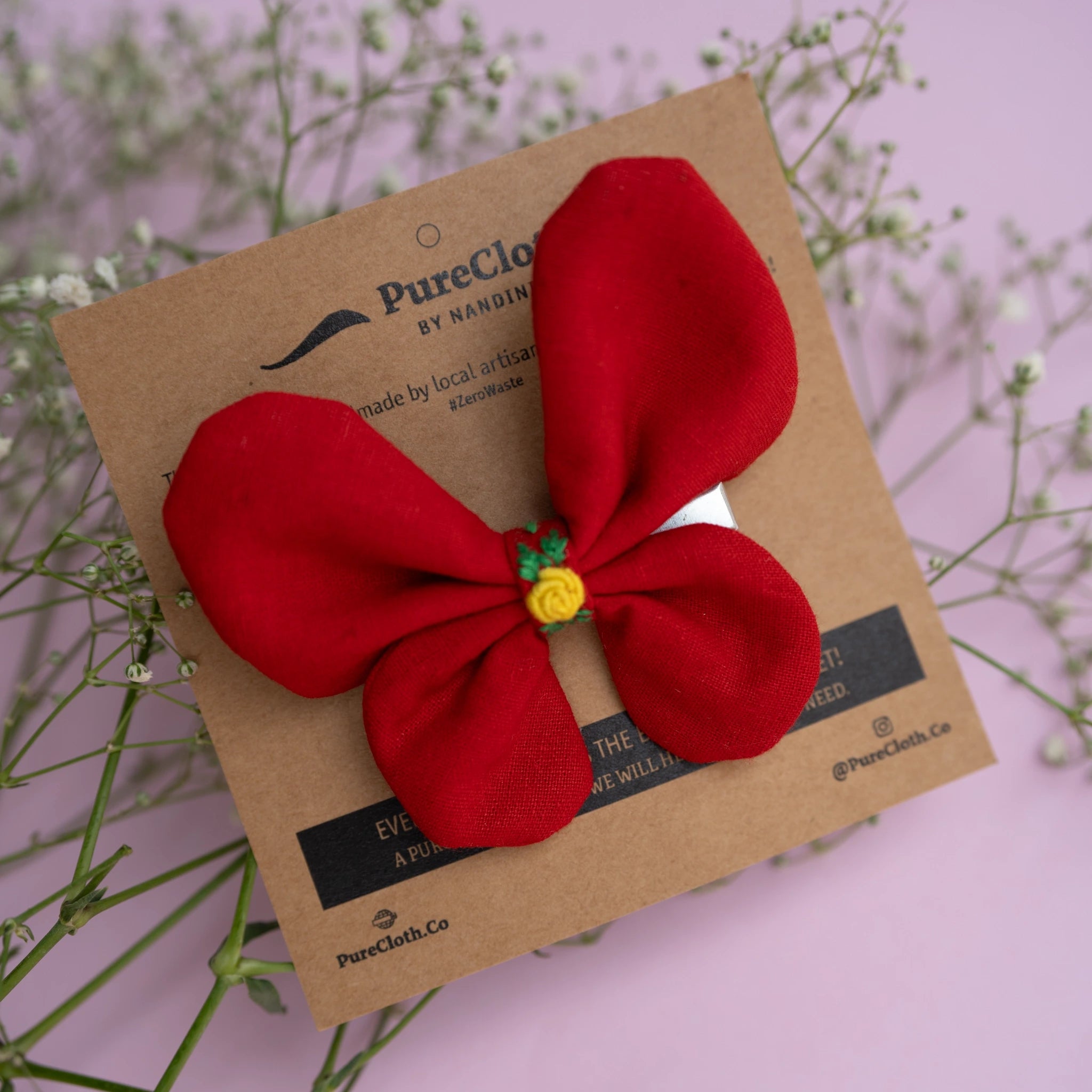 Red Flutter Butterfly Hair Clip