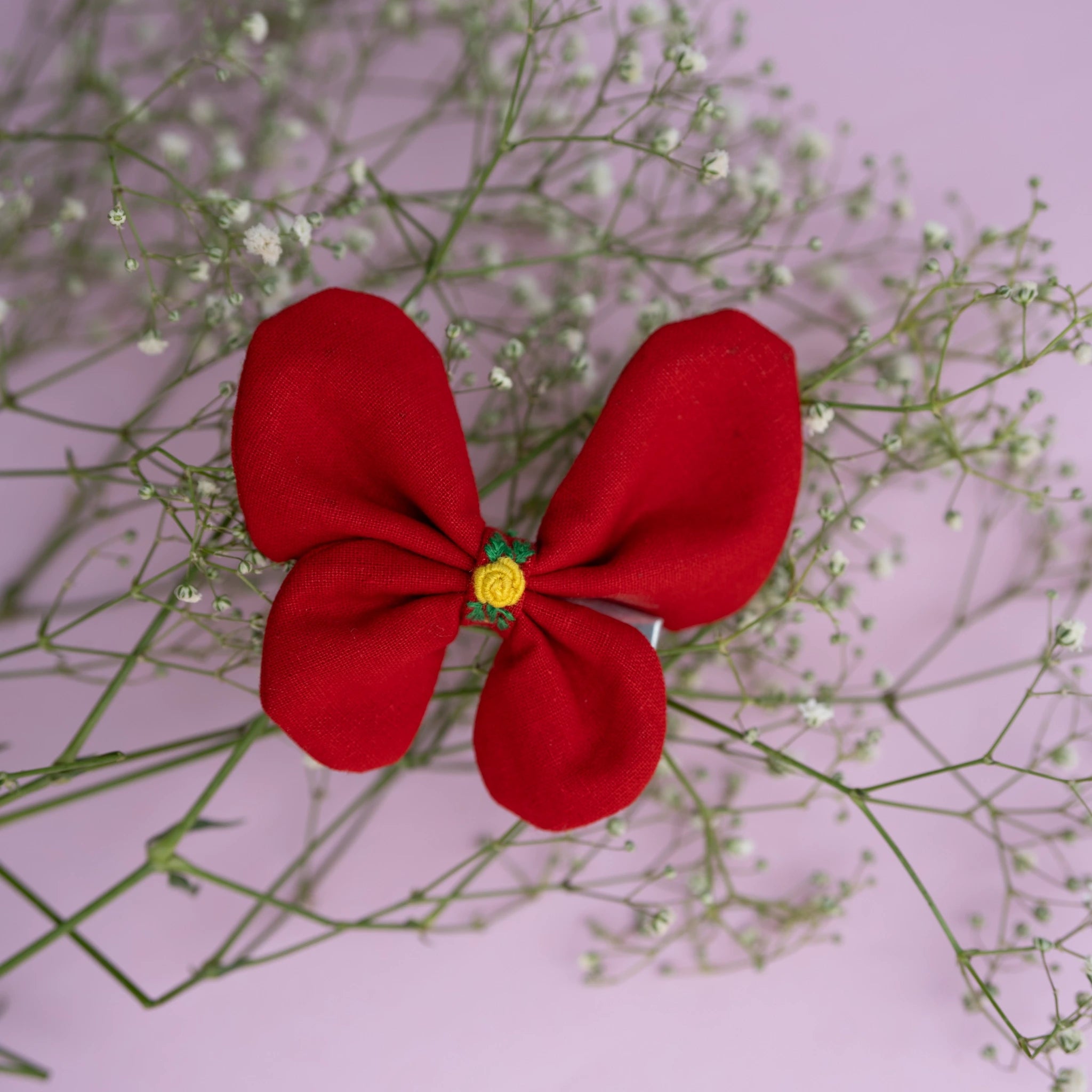 Red Flutter Butterfly Hair Clip