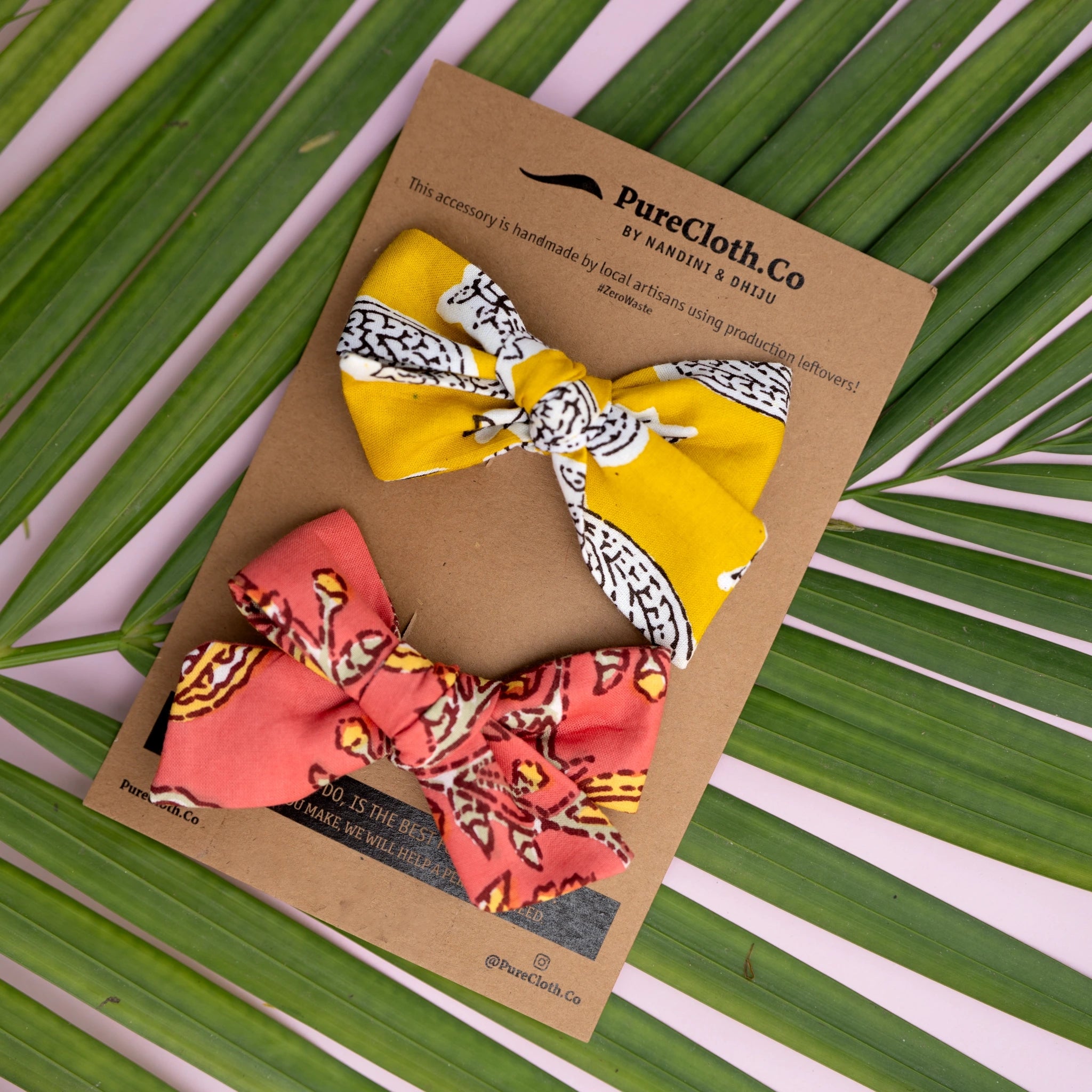 Sunshine & Coral Knot Bow | Set of 2