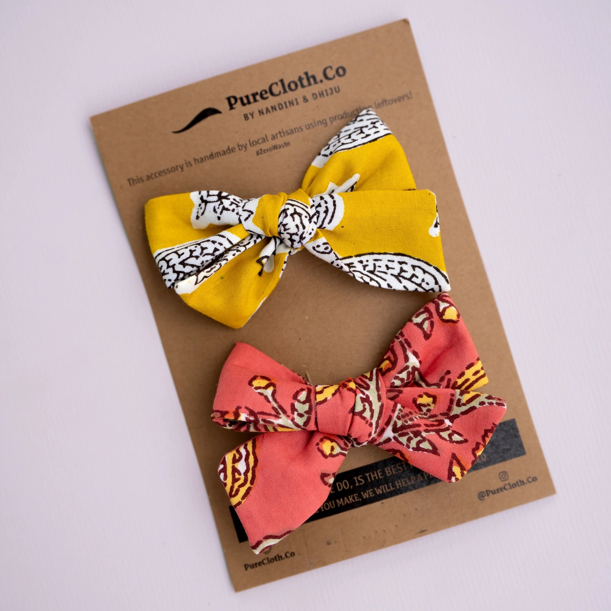 Sunshine & Coral Knot Bow | Set of 2