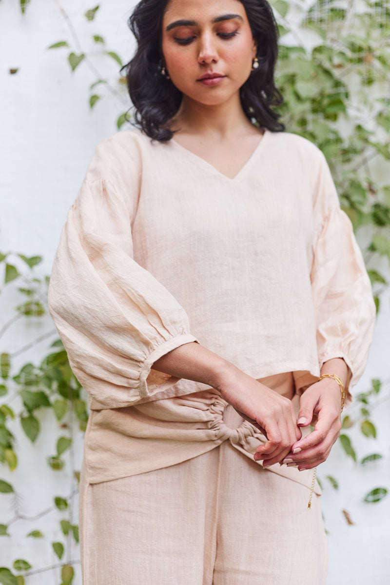 Linen Brick Lane Blouse- Beige