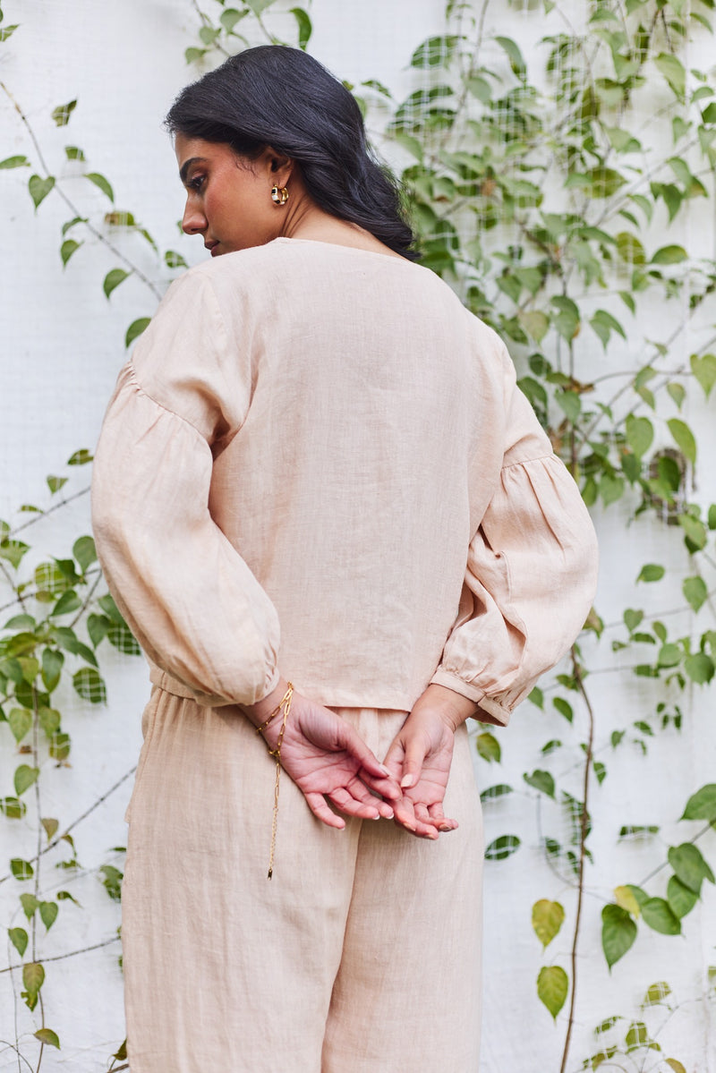 Linen Brick Lane Blouse- Beige