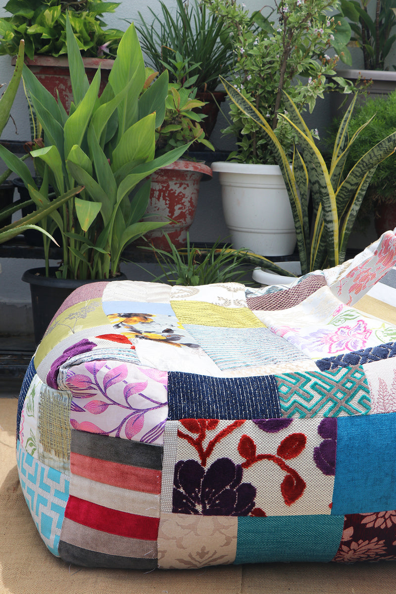 Colorful Patchwork Bean Chair