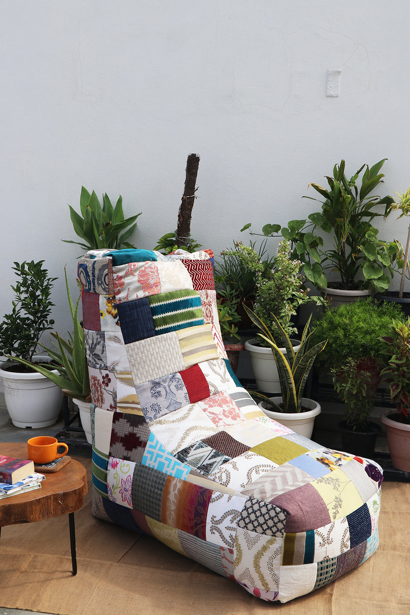 Colorful Patchwork Bean Chair