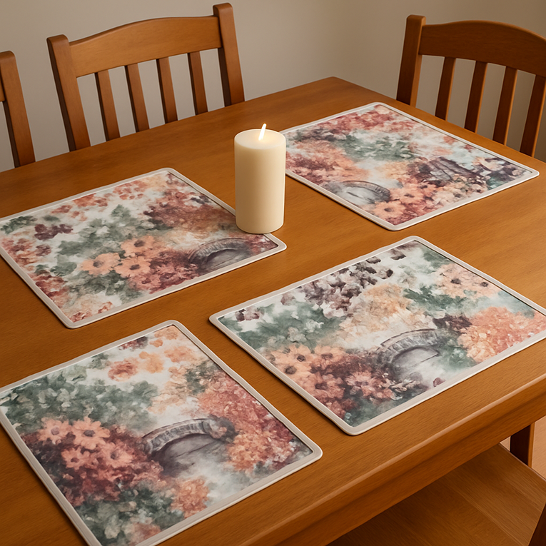 Upcycled Cloth Handwoven Table Mats – Set of 6