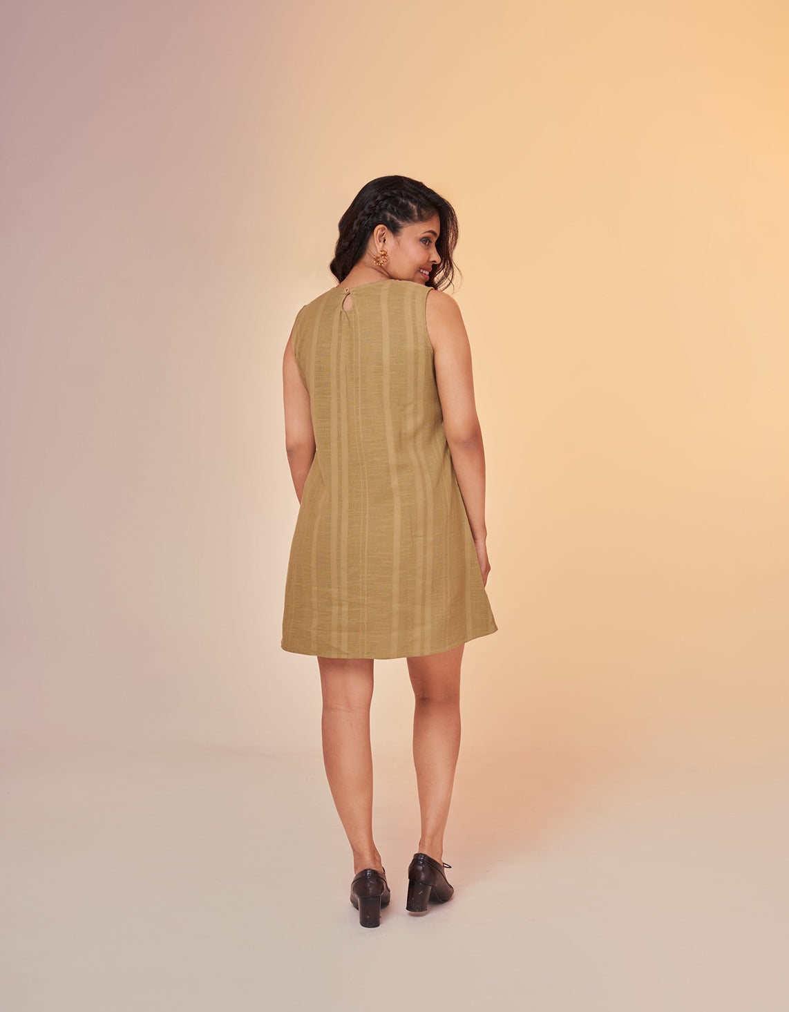 Earthy Green Shift Organic Hemp & Cotton Dress for Women