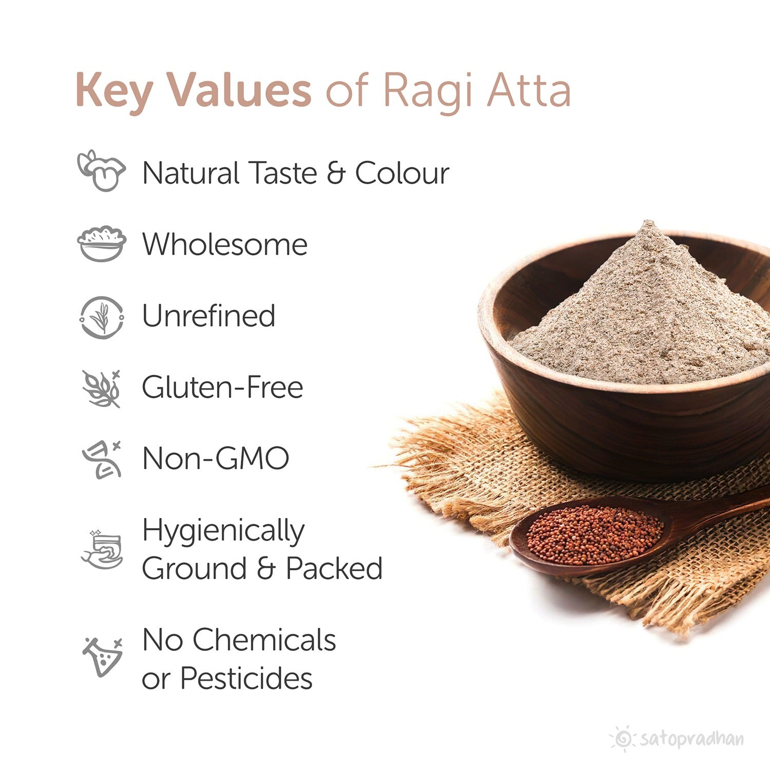 Ragi Flour 800g - Organic, Gluten-Free, Finger Millet Flour