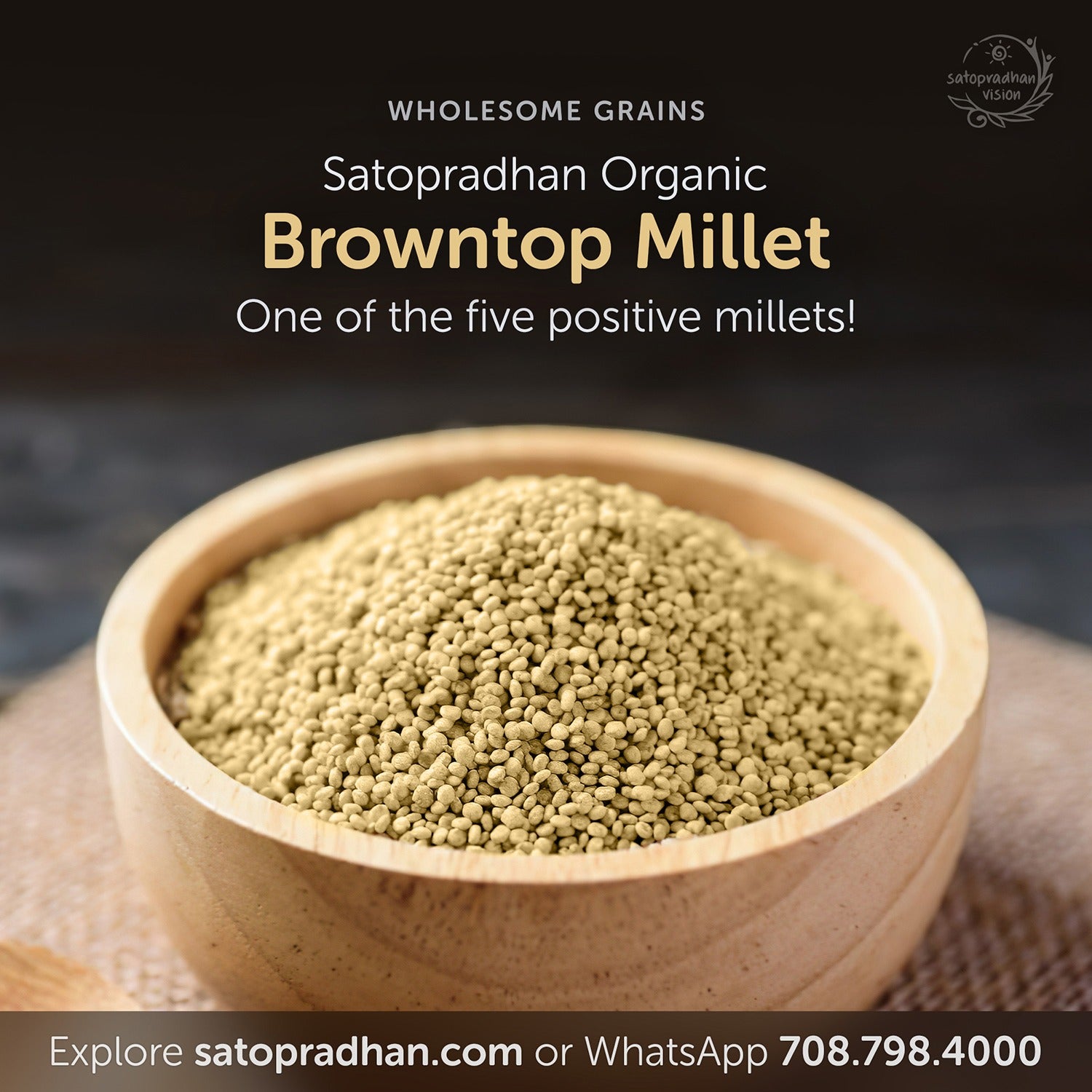 Browntop Millet 800g - Organic, Gluten-Free, Unpolished