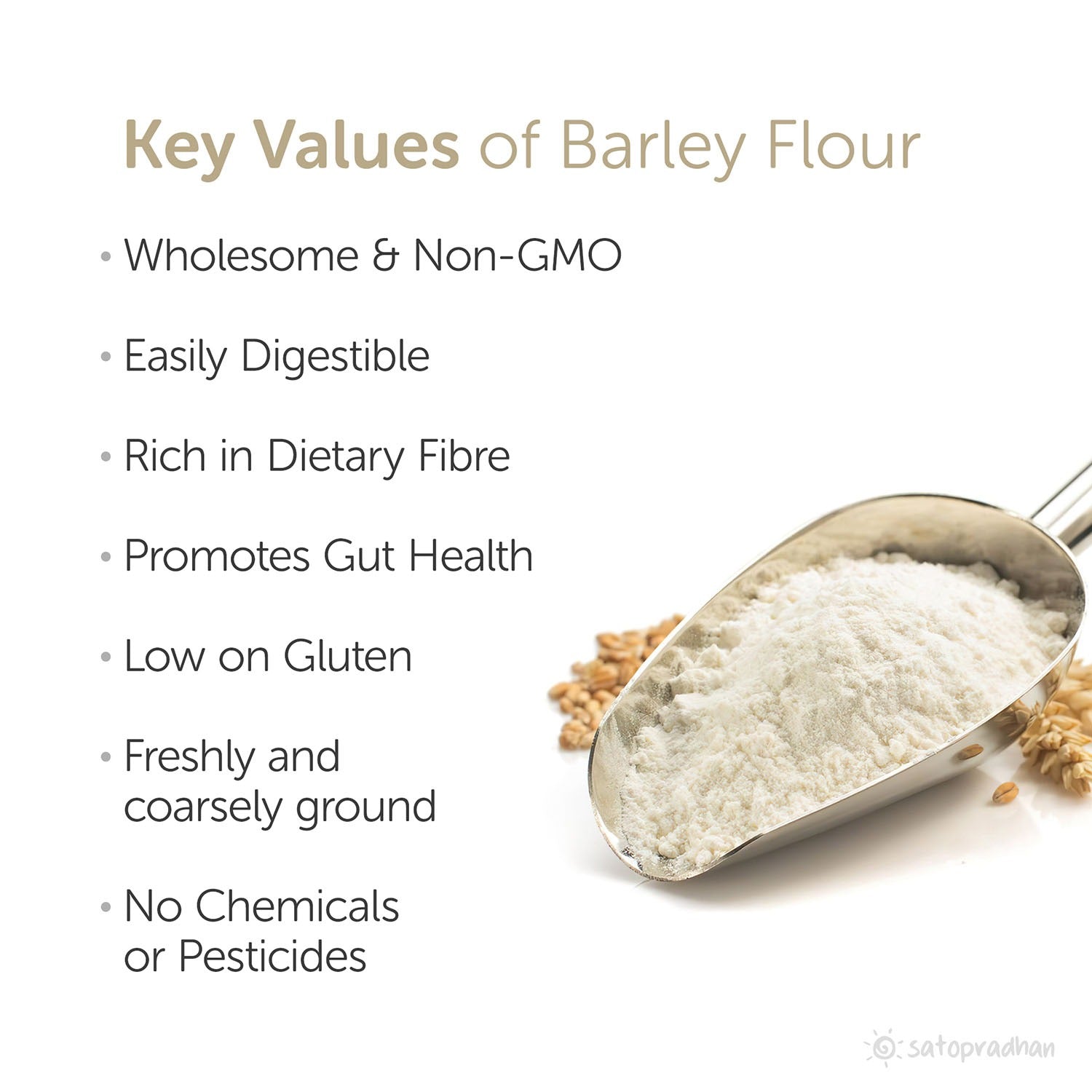 Barley Flour 800g - Organic, Low-Gluten, High-Fiber Flour