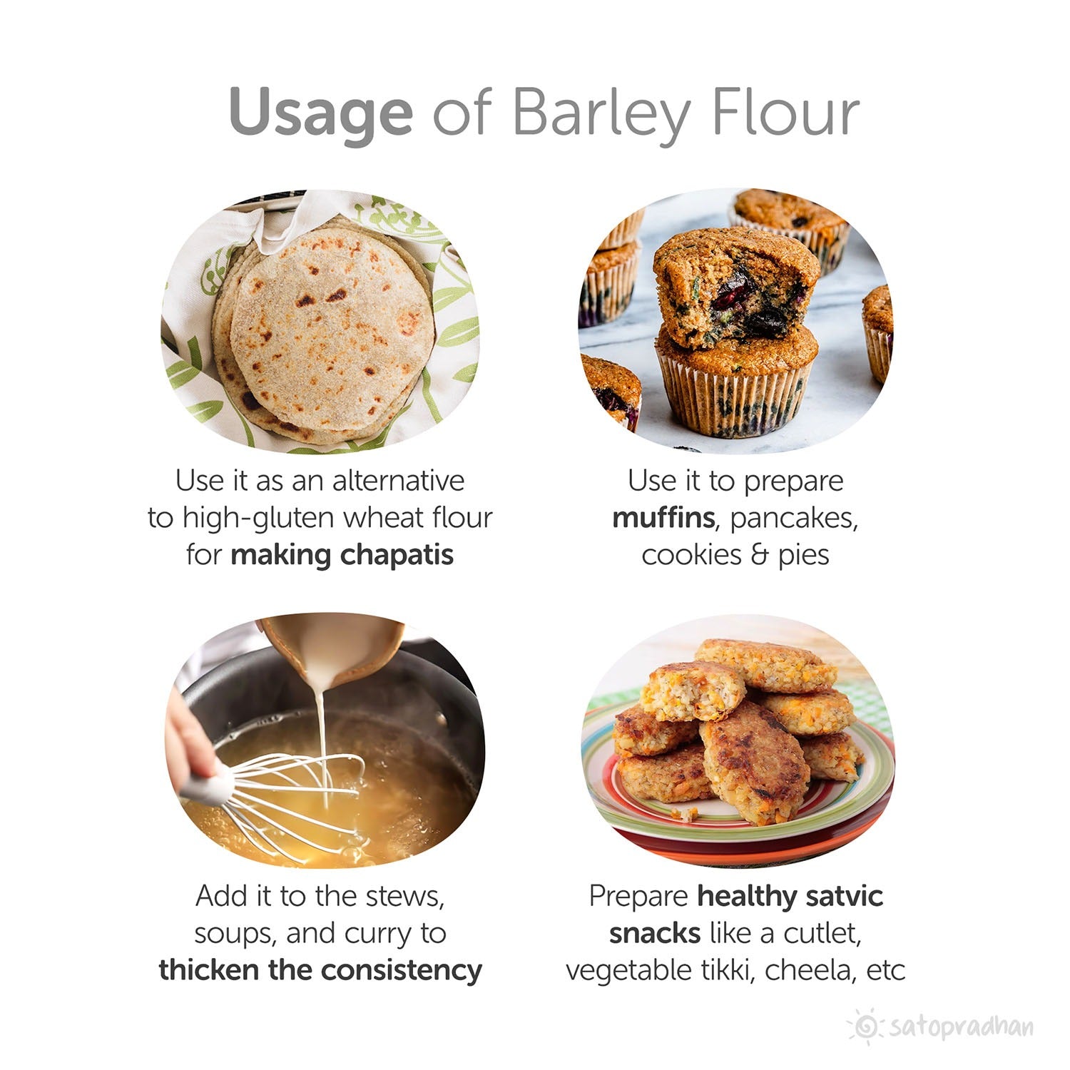 Barley Flour 800g - Organic, Low-Gluten, High-Fiber Flour