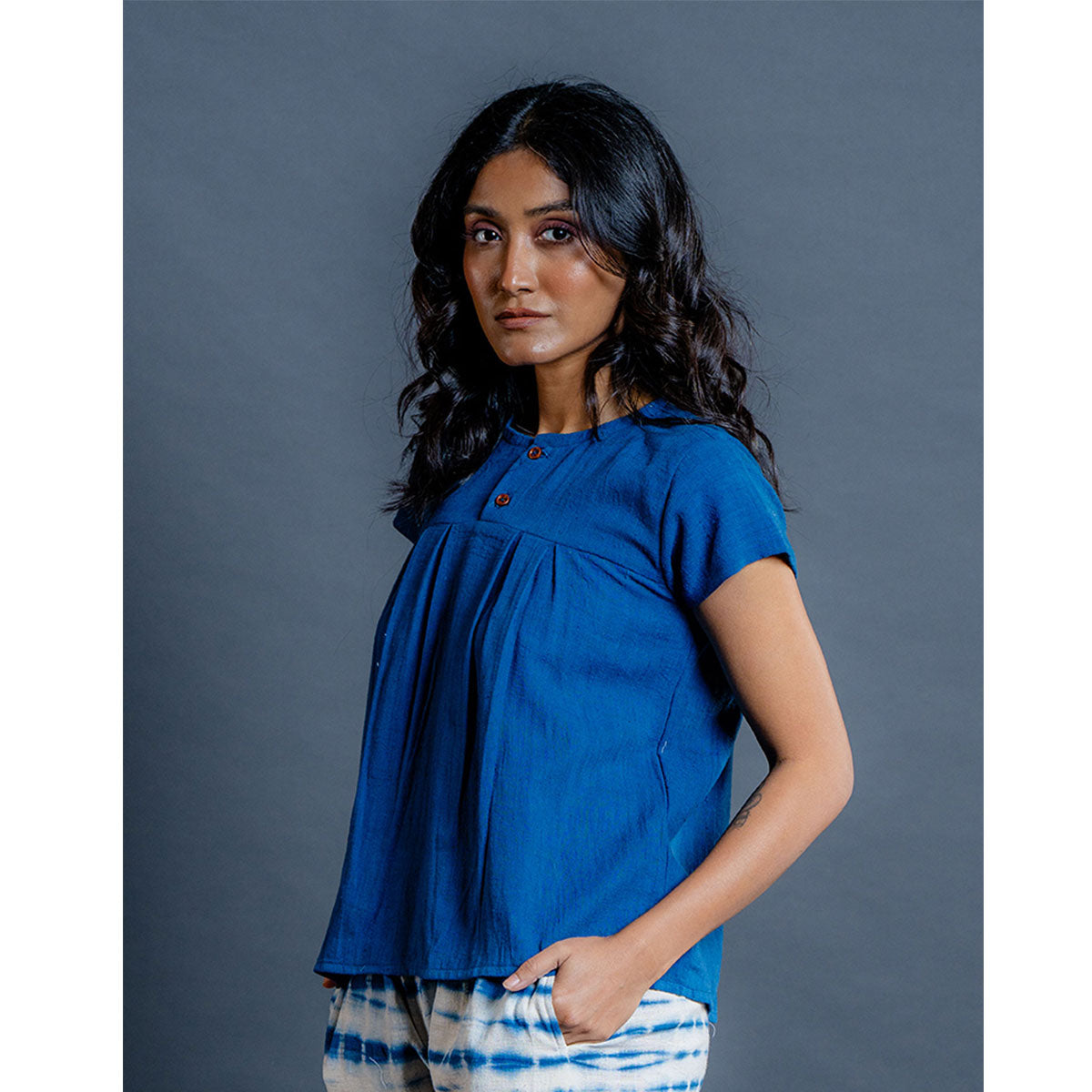 Ayra Handwoven Kala Cotton Crop Top