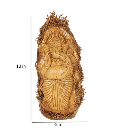 Hand-Carved Bamboo Root Idol – Ganesh