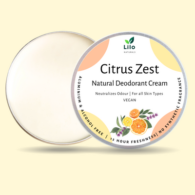 Natural Deodorant Cream | Citrus Zest | With Jojoba & Almond Oil