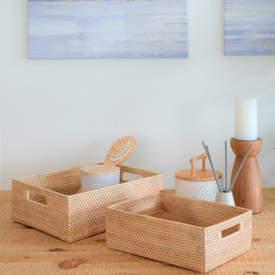 Rattan Helsinki Basket – Handmade Woven Storage Basket